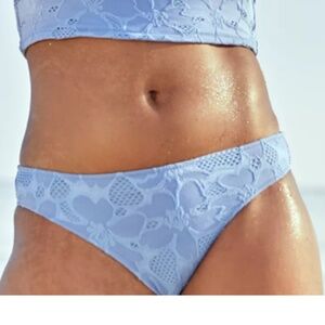 AERIE Jacquard Longline Bikini Bottoms Monaco Blue XL